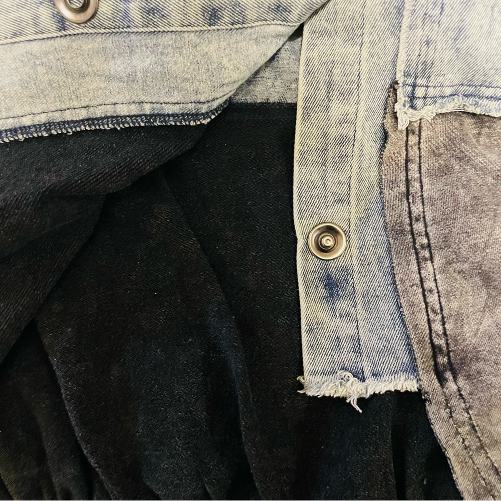 Oli & Hali Two-Tone Jean Jacket sz L Oversized - Picture 2 of 16